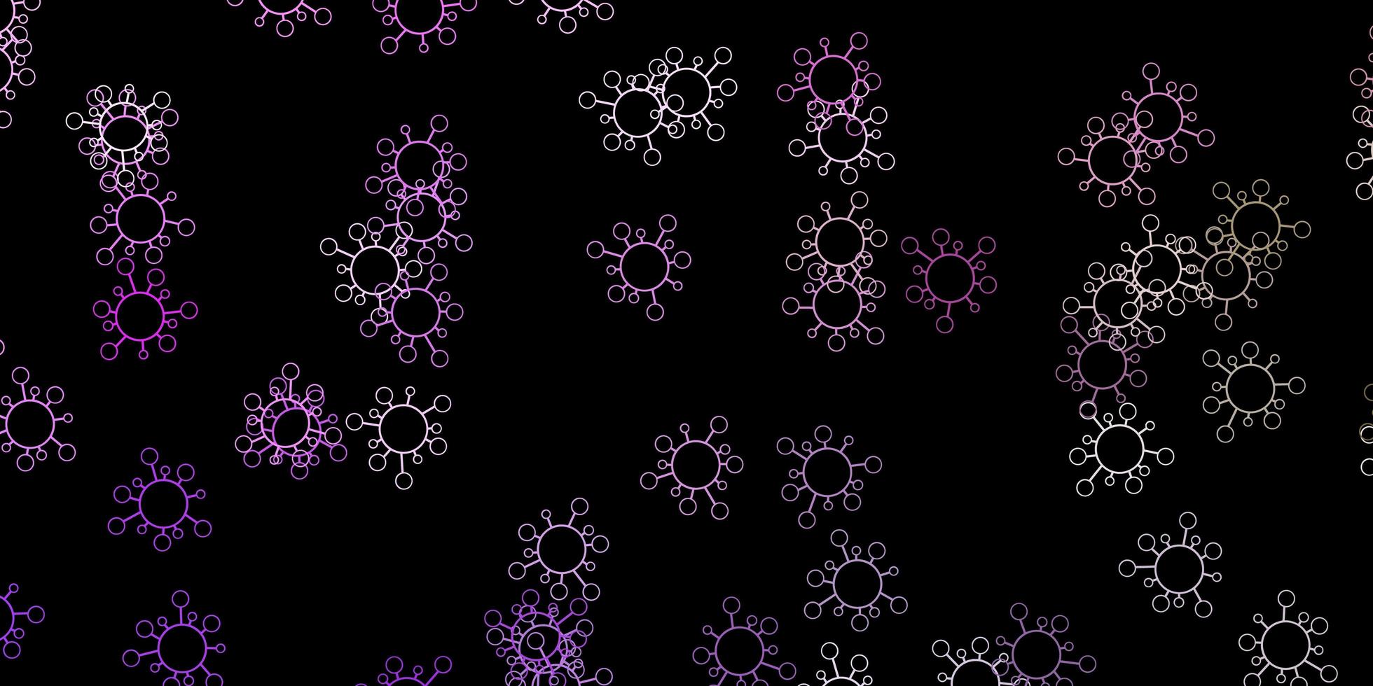 Dark pink green vector texture with disease symbols