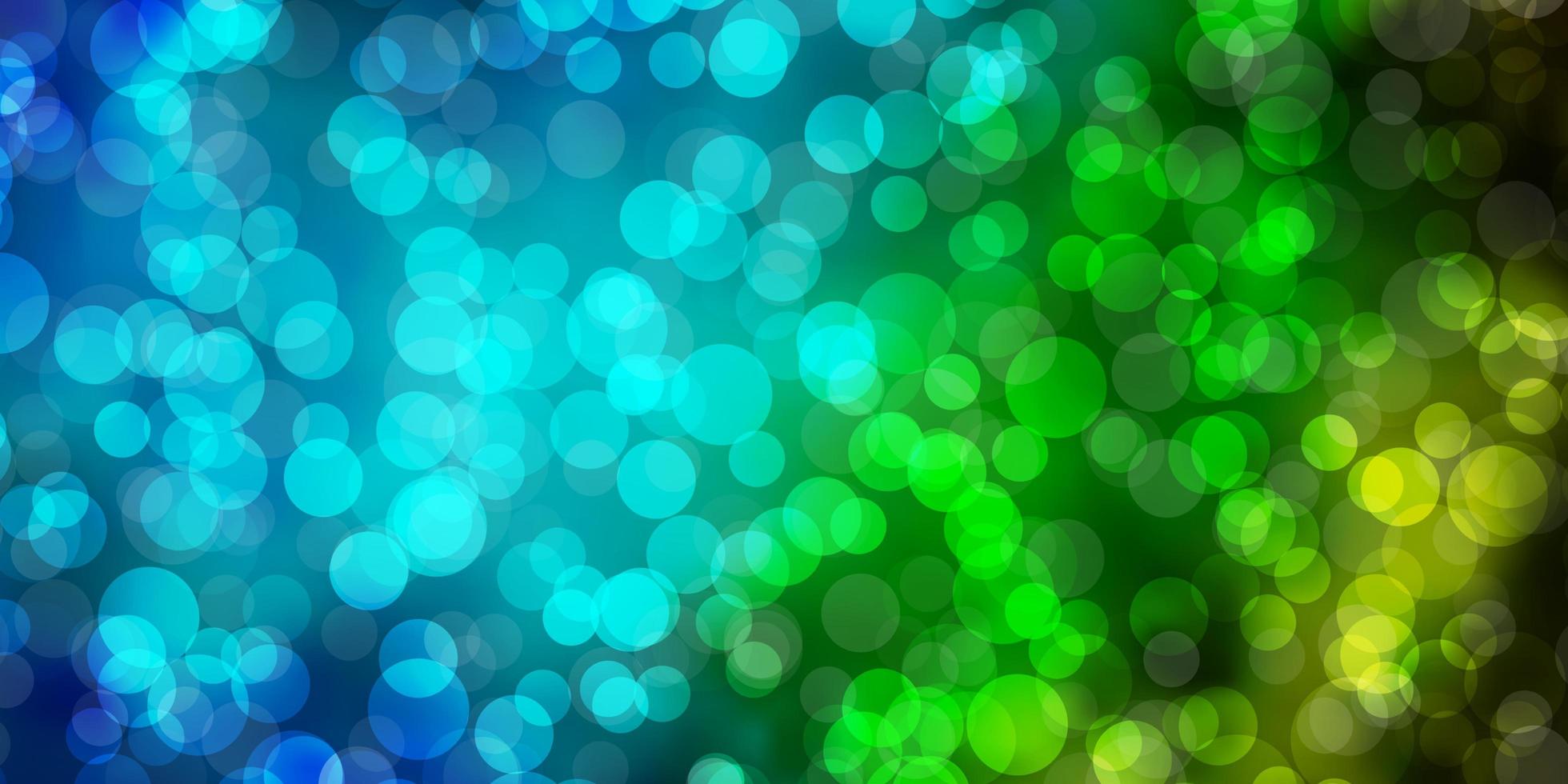 Light Blue Green vector layout with circles Illustration with set of shining colorful abstract spheres Design for your commercials