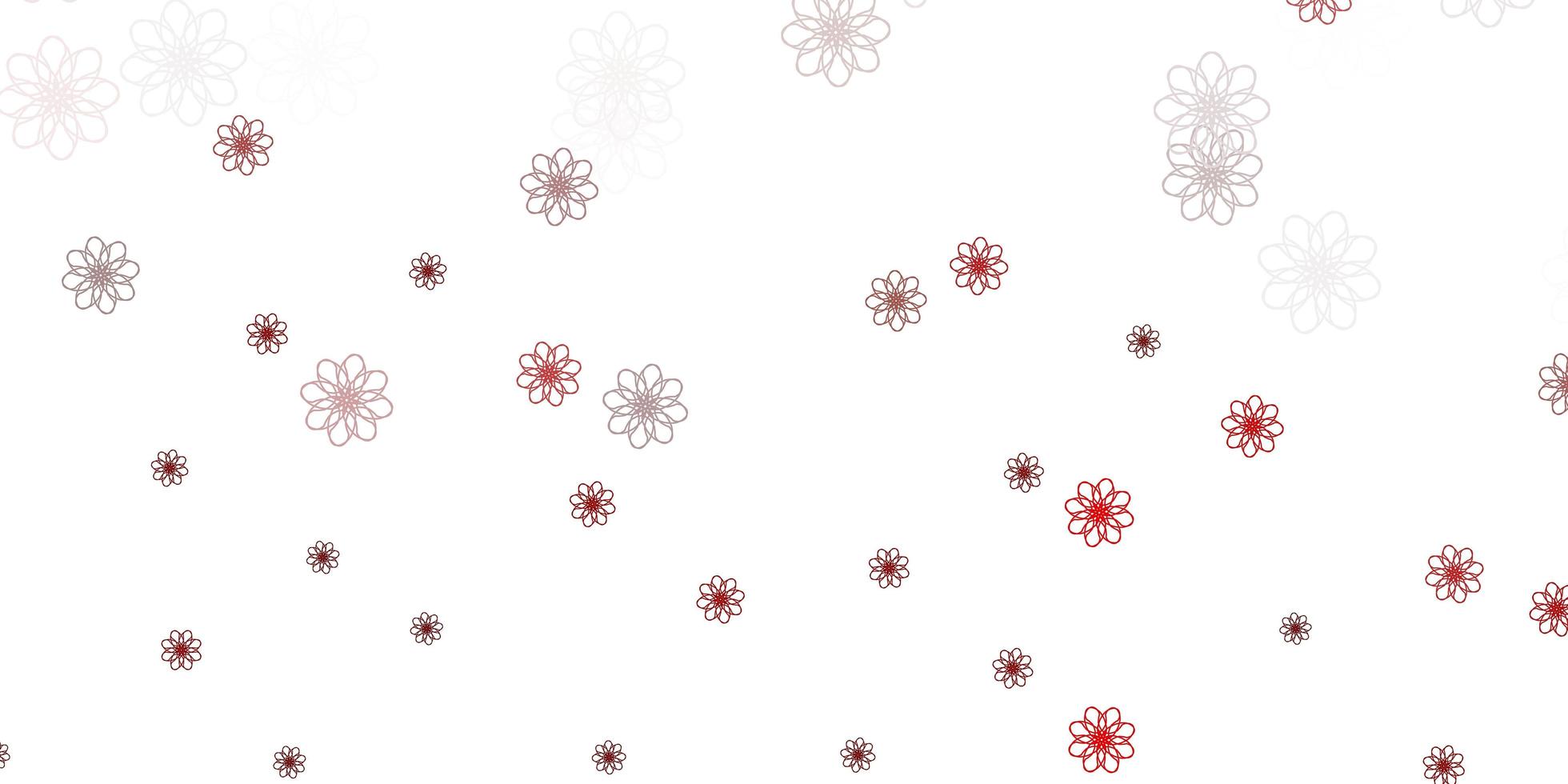 Light Pink Red vector doodle texture with flowers