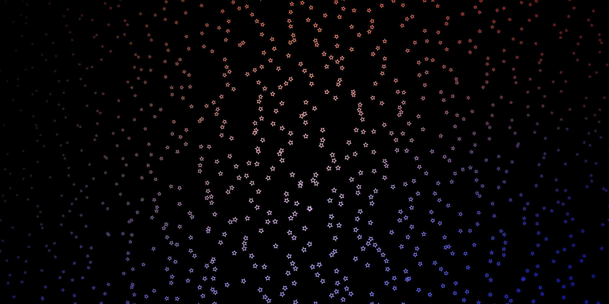 Dark Blue Red vector template with neon stars Blur decorative design in simple style with stars Theme for cell phones