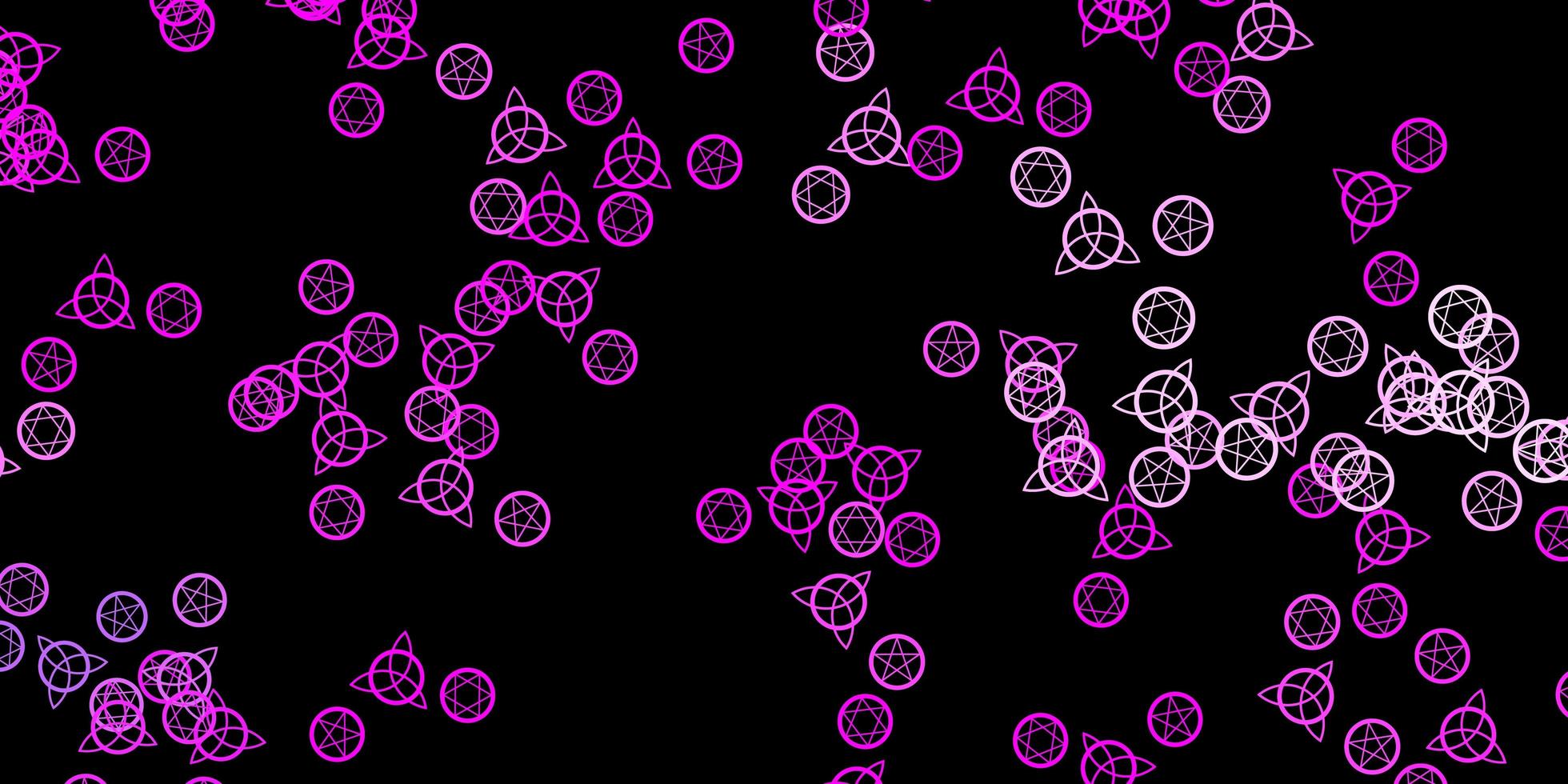 patrón de vector rosa púrpura oscuro con elementos mágicos
