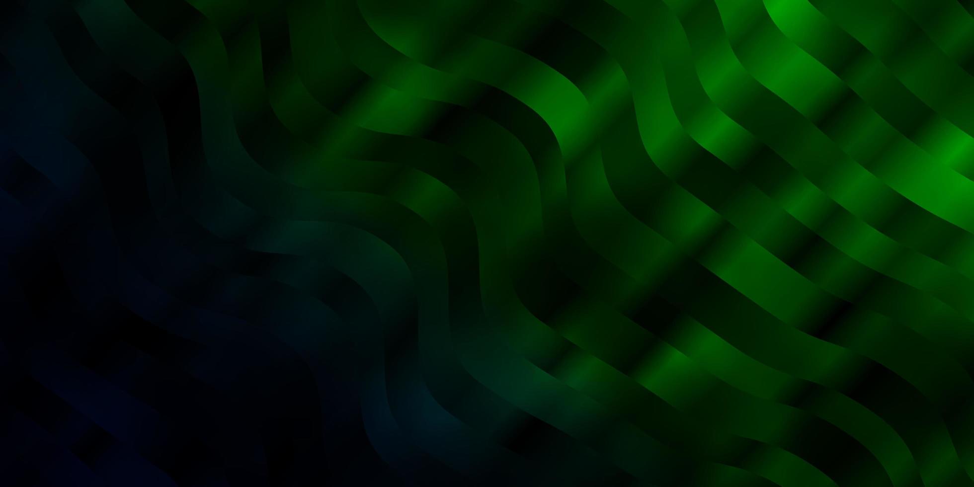 patrón de vector verde oscuro con líneas curvas ilustración abstracta con patrón de arcos degradados para folletos de negocios folletos