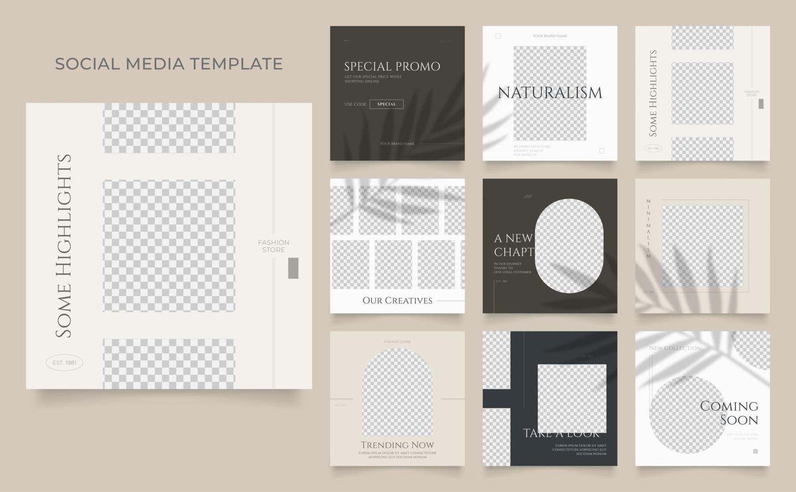social media template blog fashion sale promotion vector