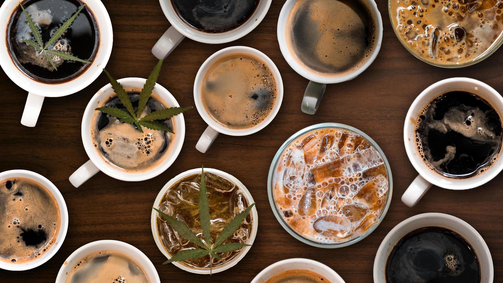 Aerial view of various coffee photo