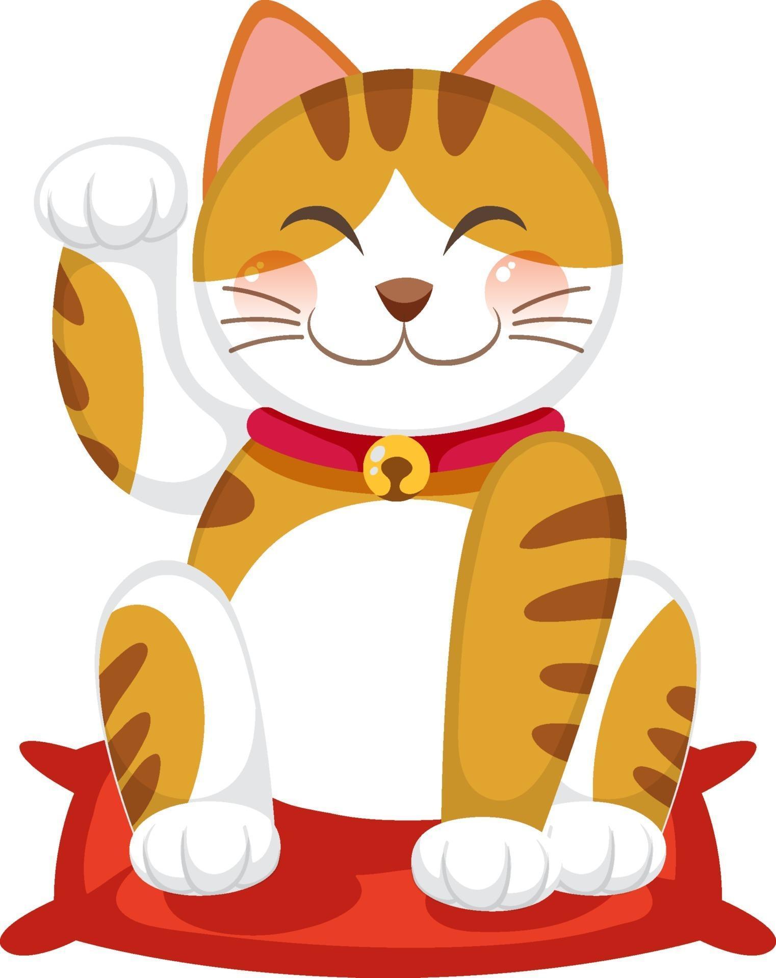 gato de la suerte japonés maneki neko personaje de dibujos animados
