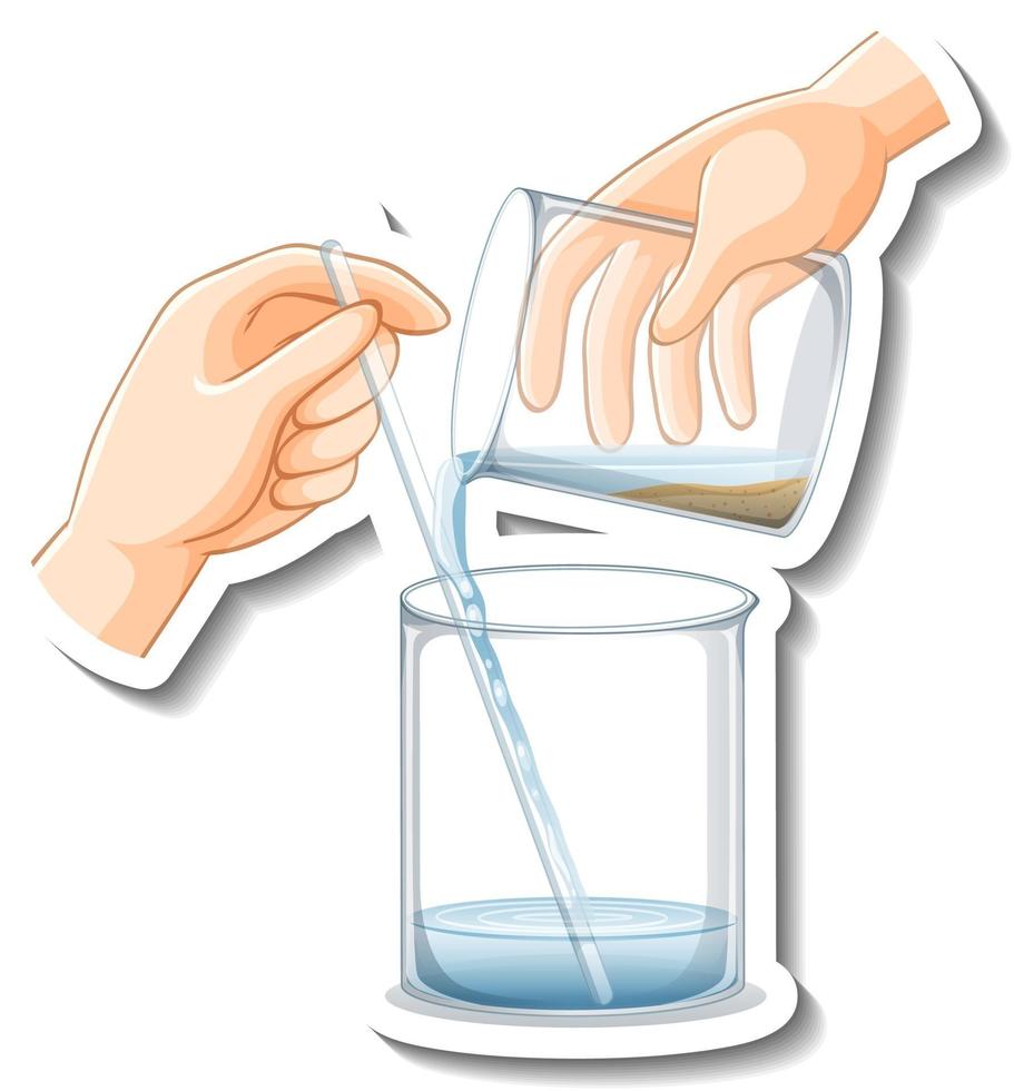 A sticker template with laboratory glassware isolated vector