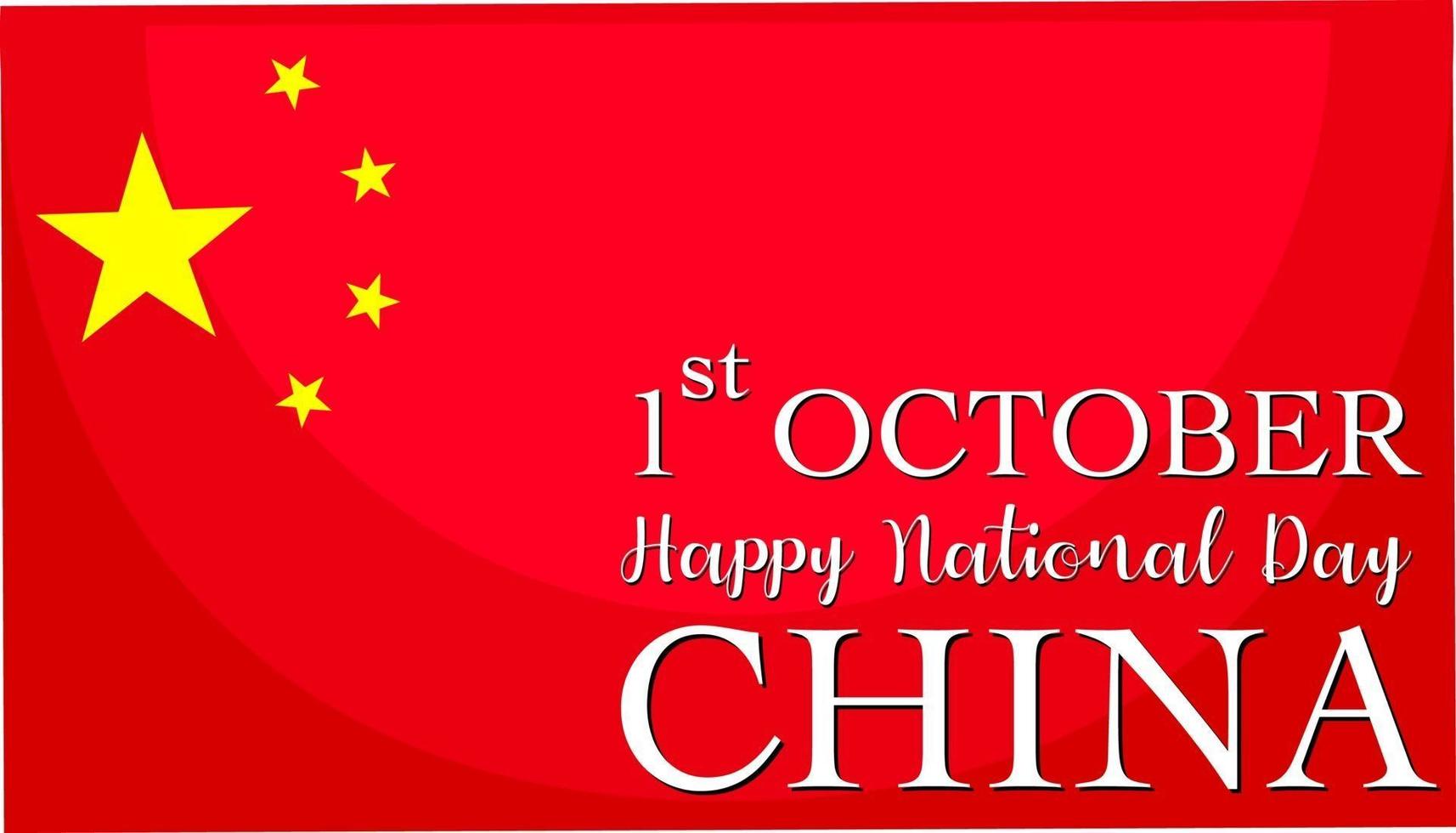 feliz día nacional de china el 1 de octubre fuente en la bandera de