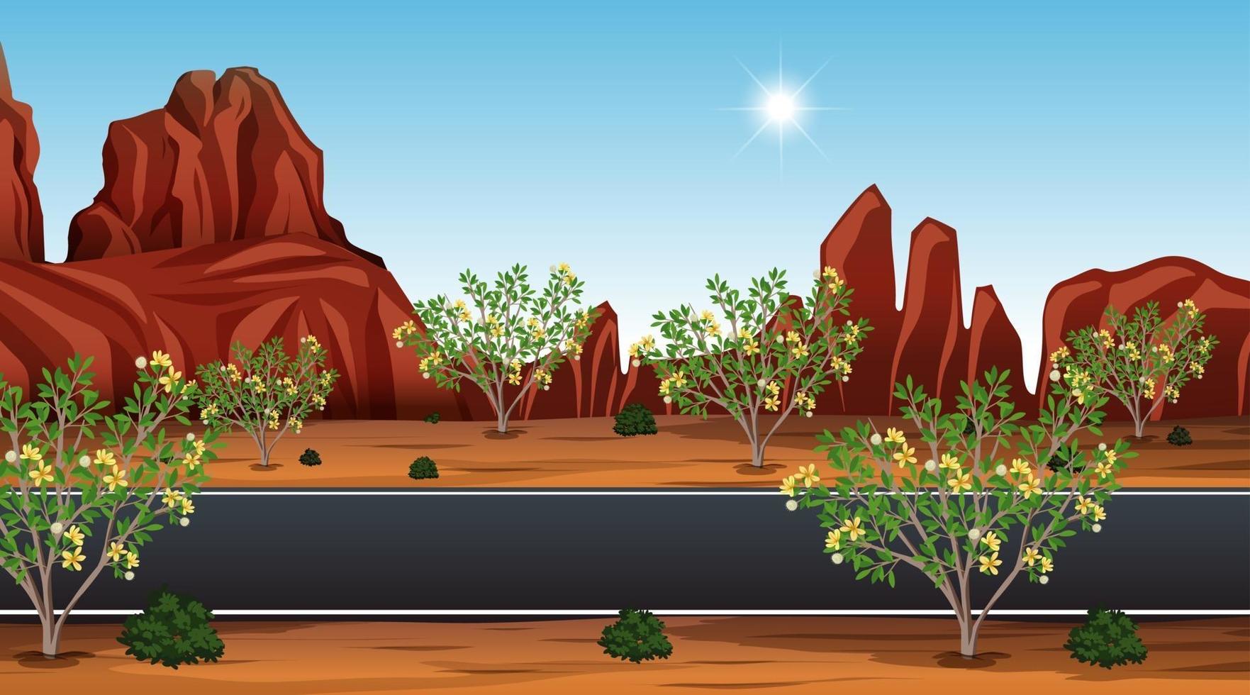 Desert road background vector