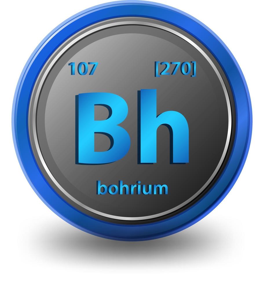 Bohrium chemical element. Chemical symbol with atomic number and atomic mass. vector