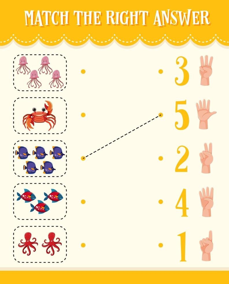 Math count number worksheet vector