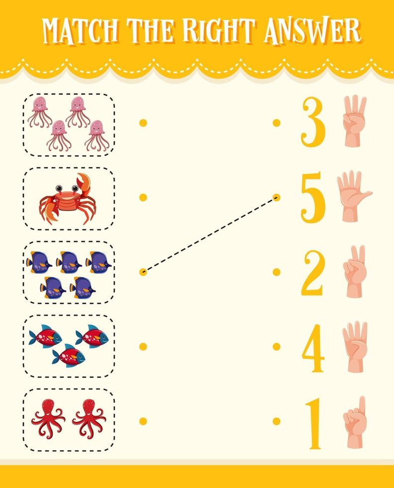 Math count number worksheet vector