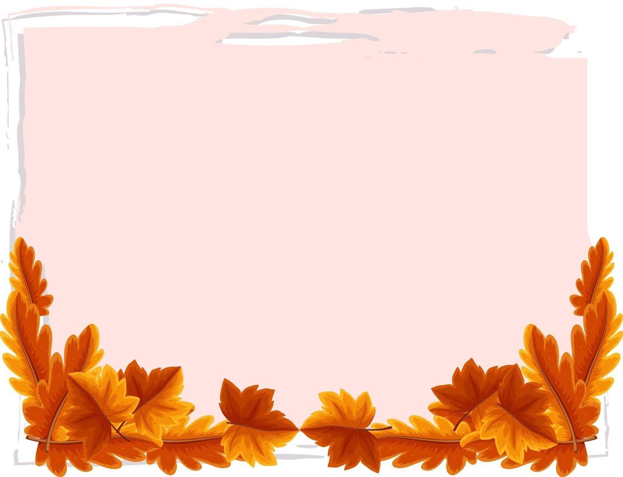 Empty banner with autumn leaves elements on white background vector