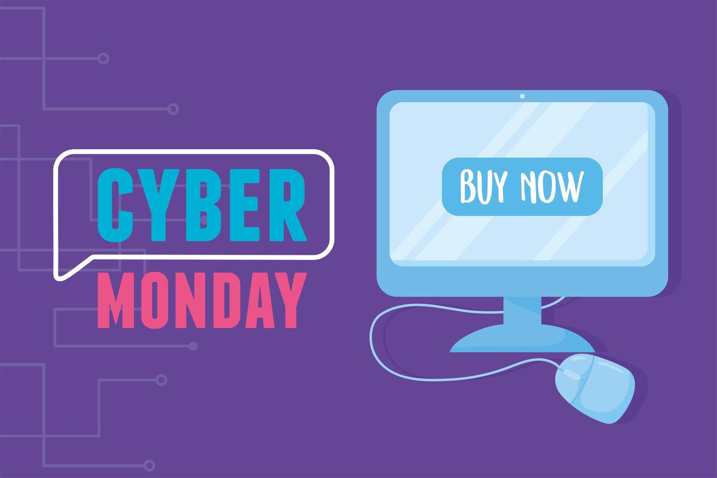 cyber monday, computer monitor and mouse device 2673915 Vector Art at