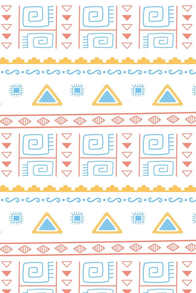 étnico hecho a mano, ornamento tribal sin fisuras patrón de decoración vintage vector