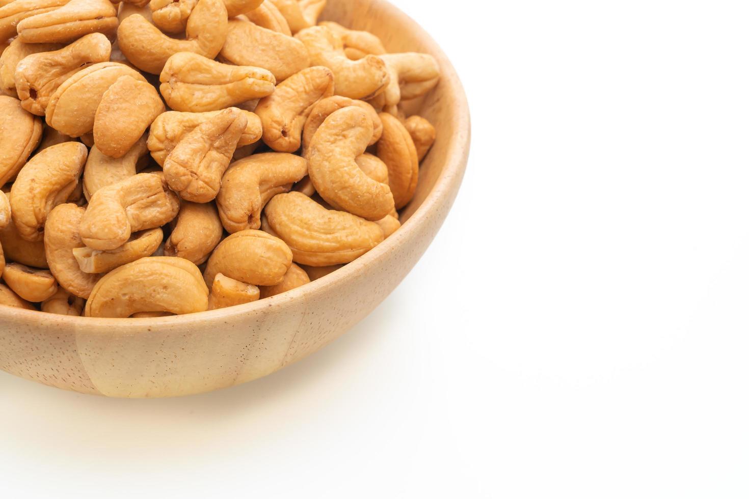 Cashew nuts on white background photo