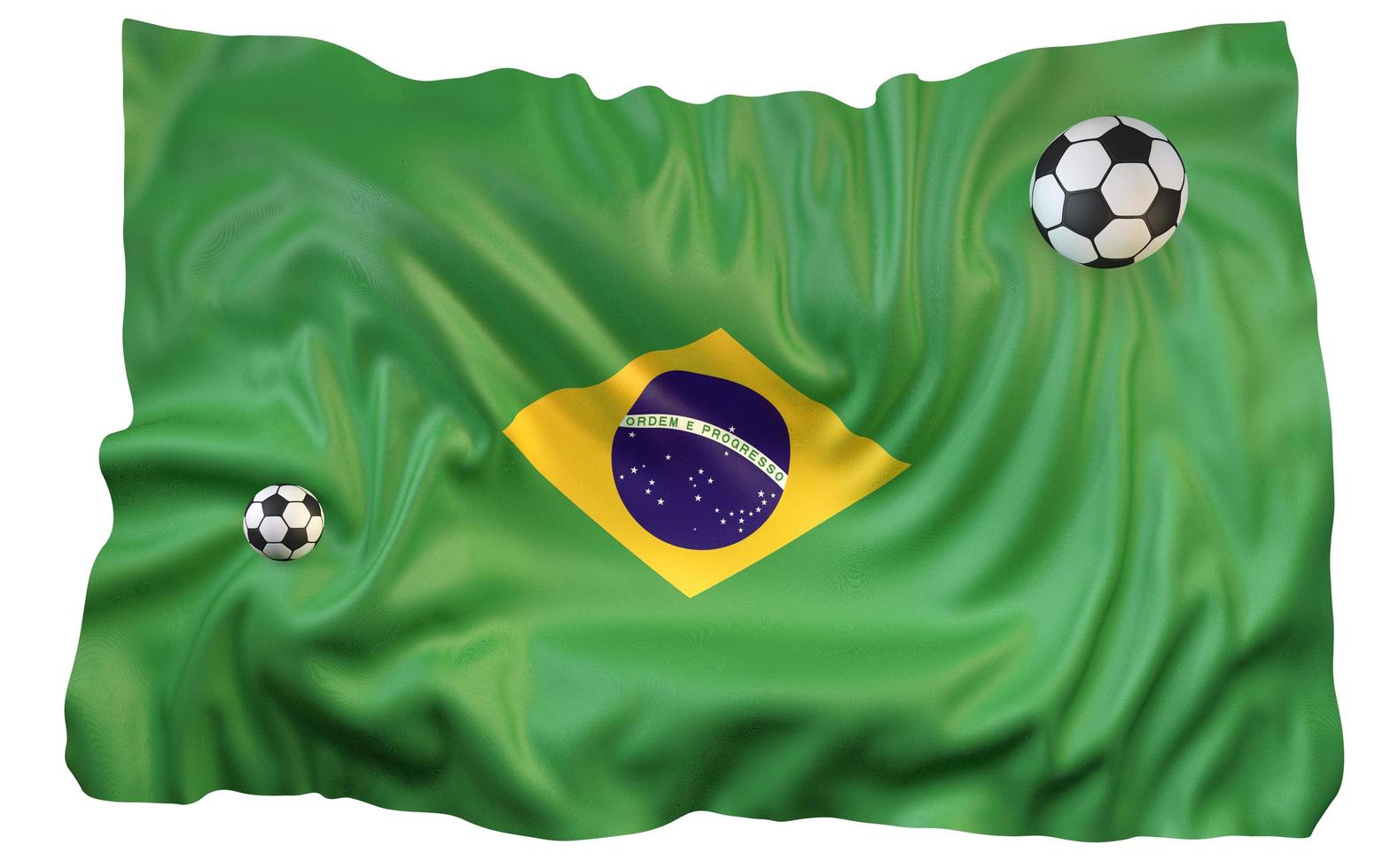 Representación 3d de fútbol de bandera de brasil foto