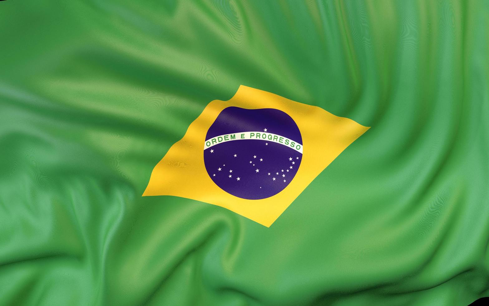 Representación 3d de fútbol de bandera de brasil foto