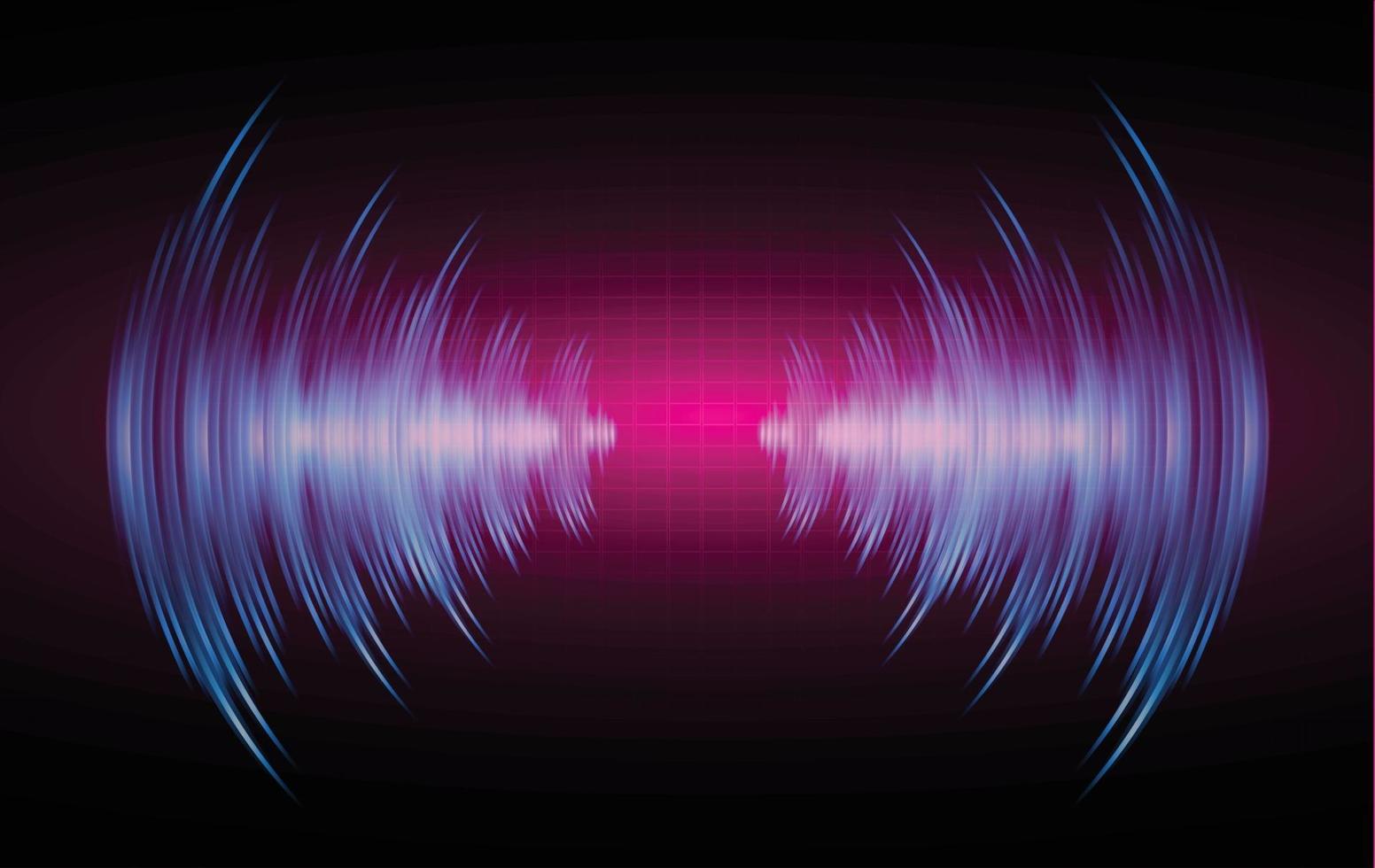Sound waves oscillating dark light vector