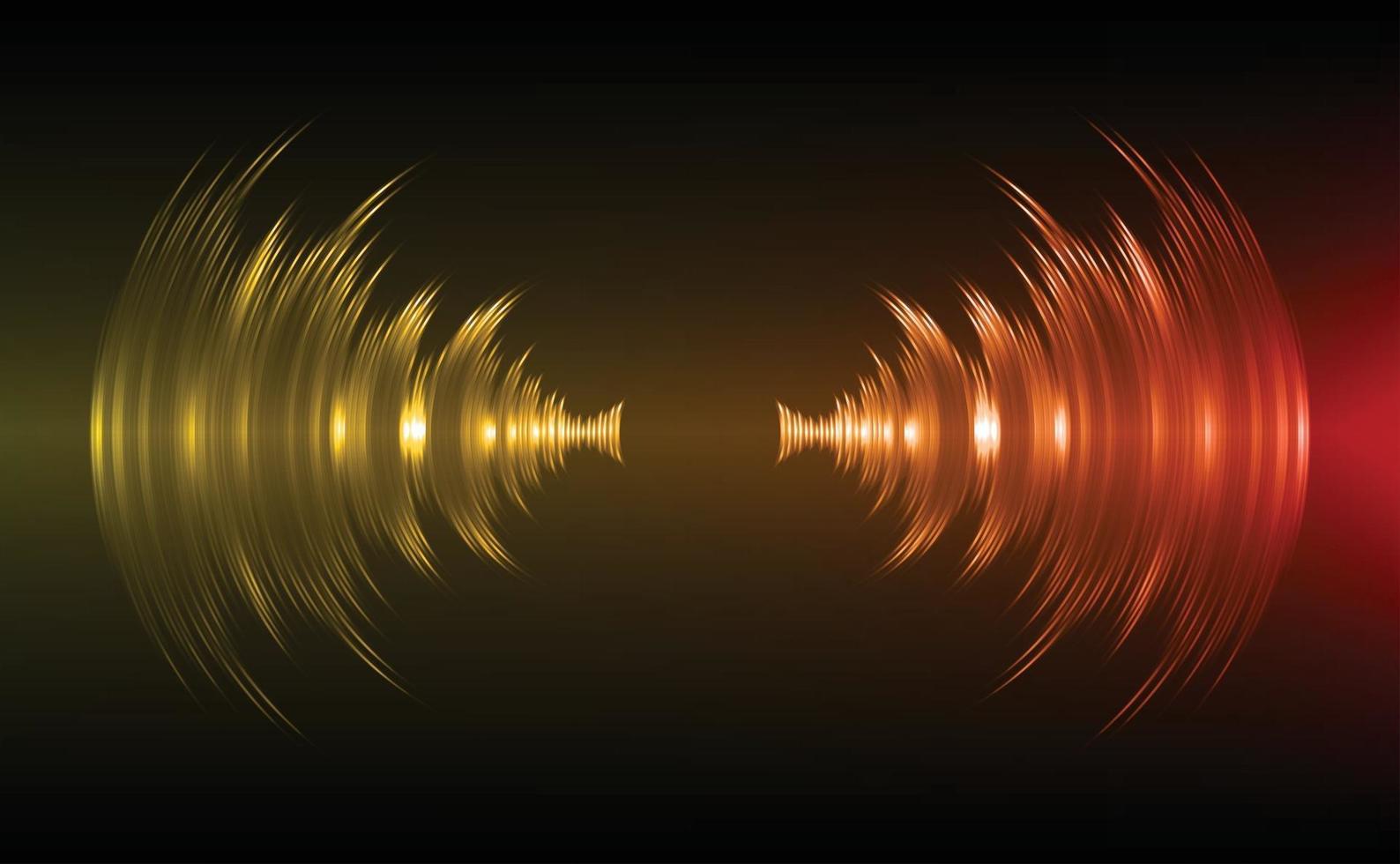 Sound waves oscillating dark light vector