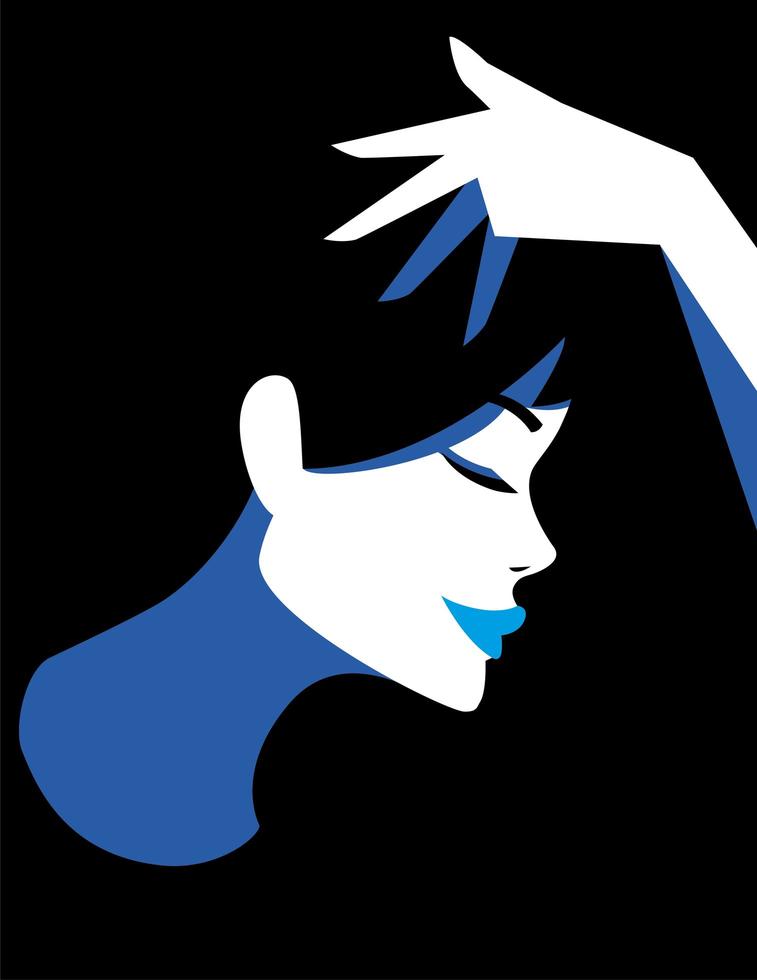 retrato, de, extracto, mujer joven vector