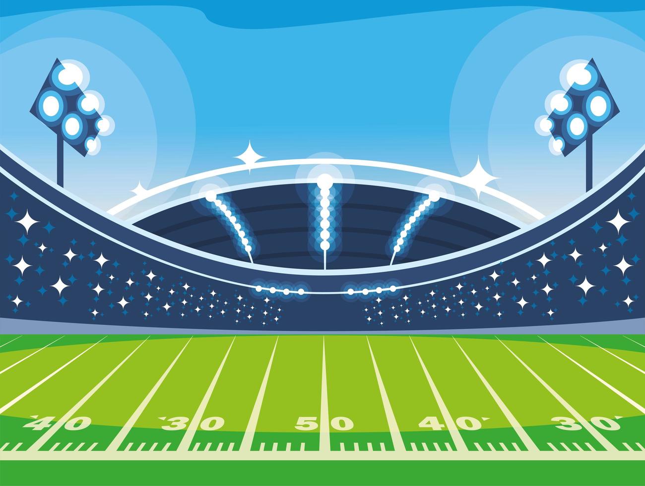 football stadium with lights, soccer game american vector