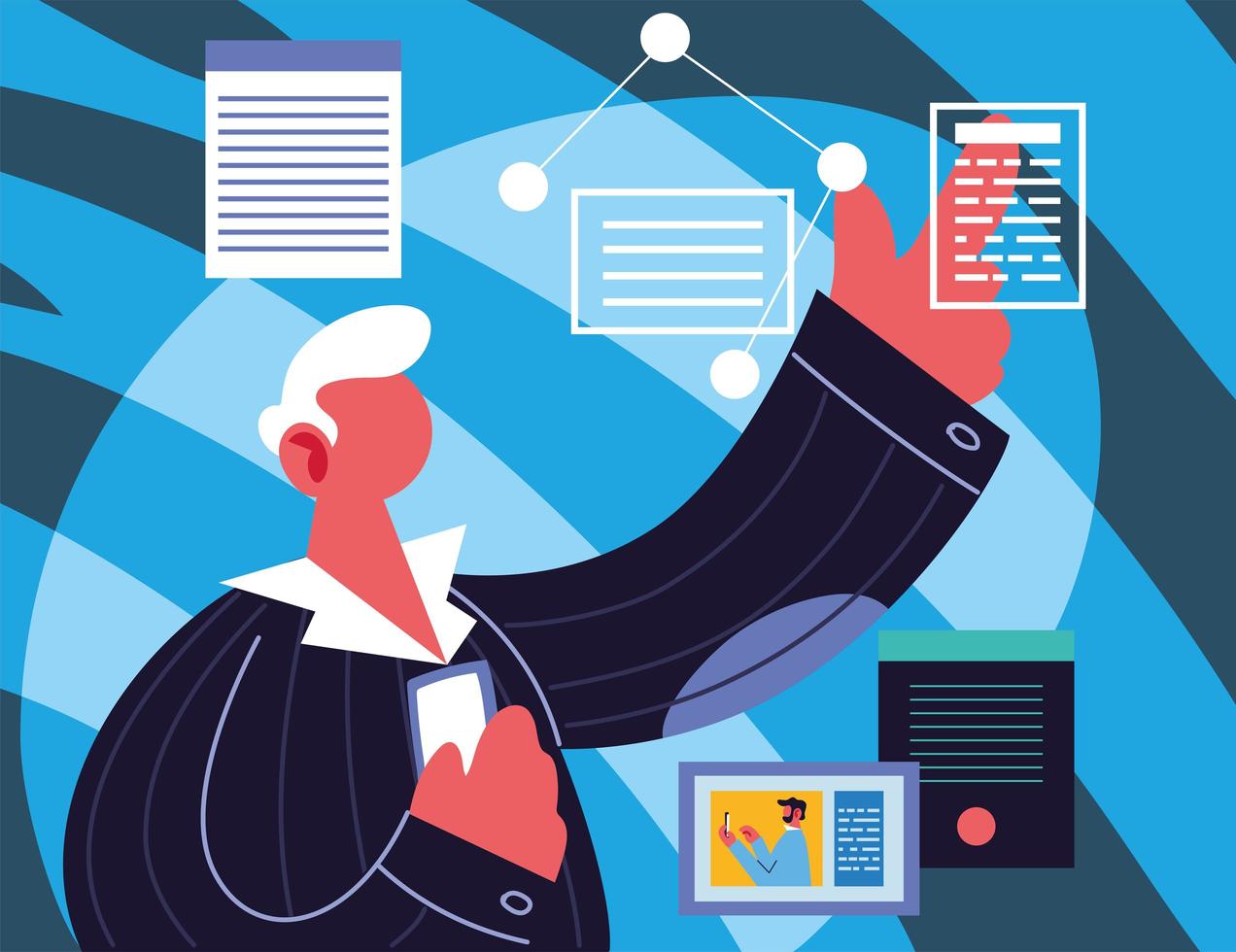 young men using technological gadgets vector