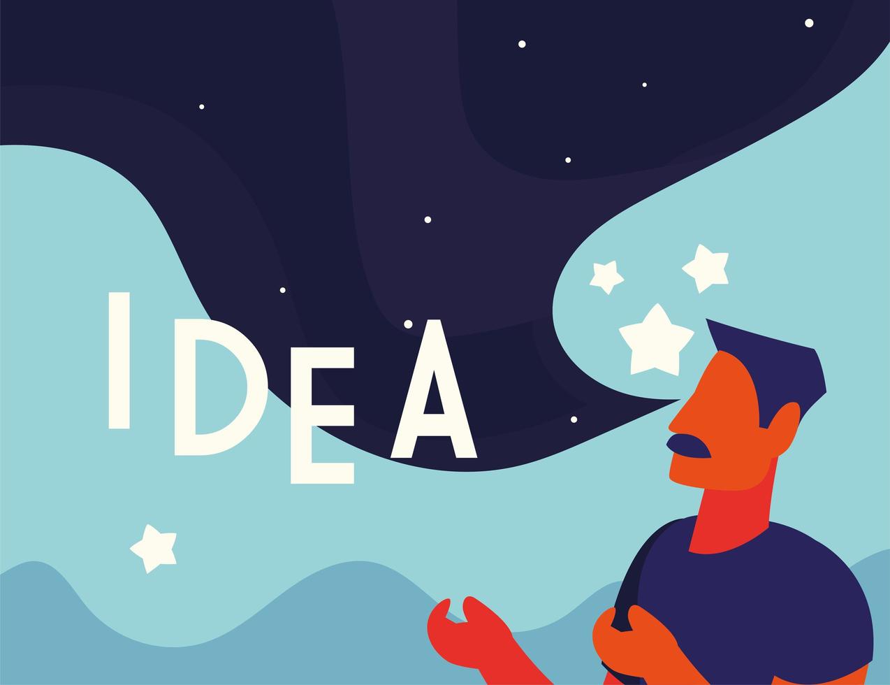 businessman with idea label, people and ideas vector