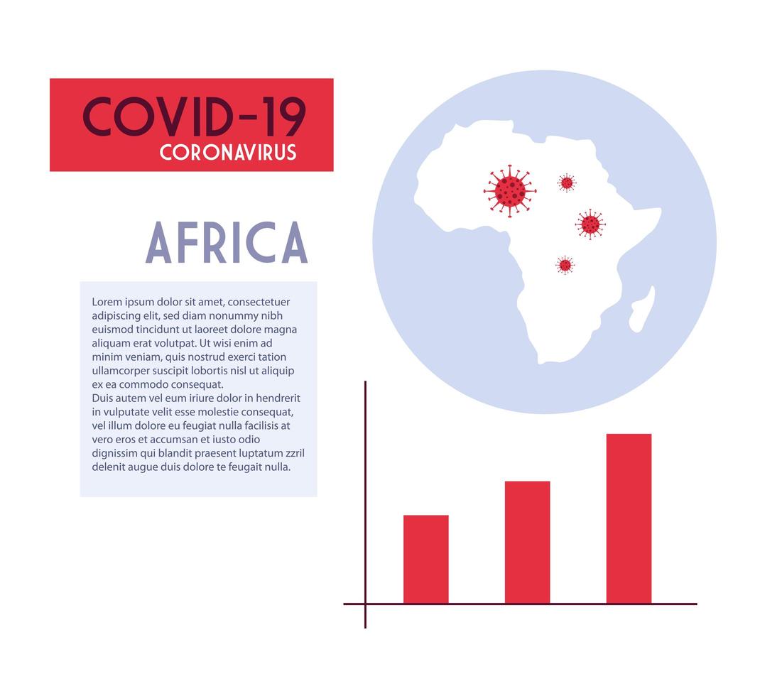 africa map with the propagation of the covid 19 vector