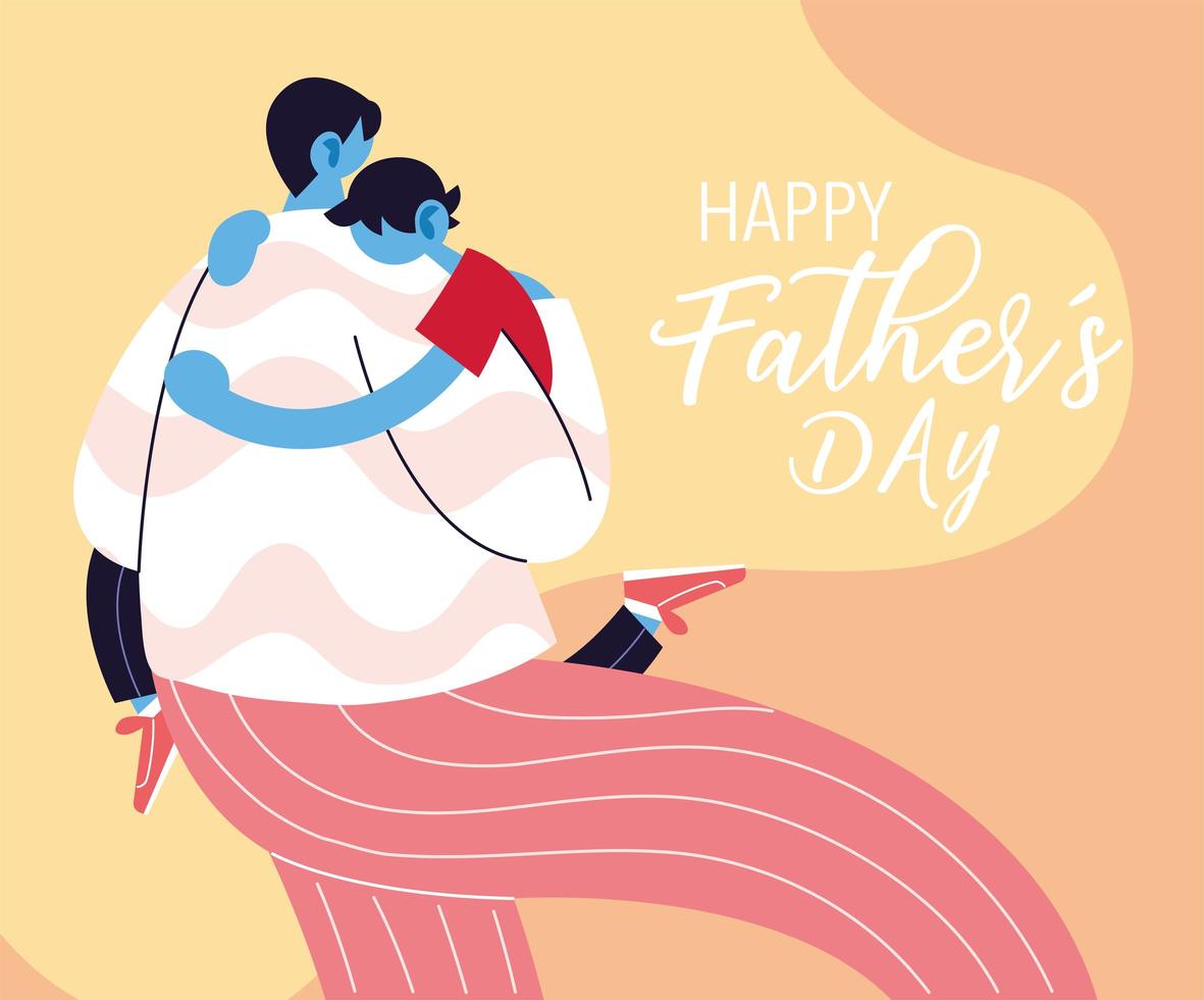 man and son, card of the happy father day vector