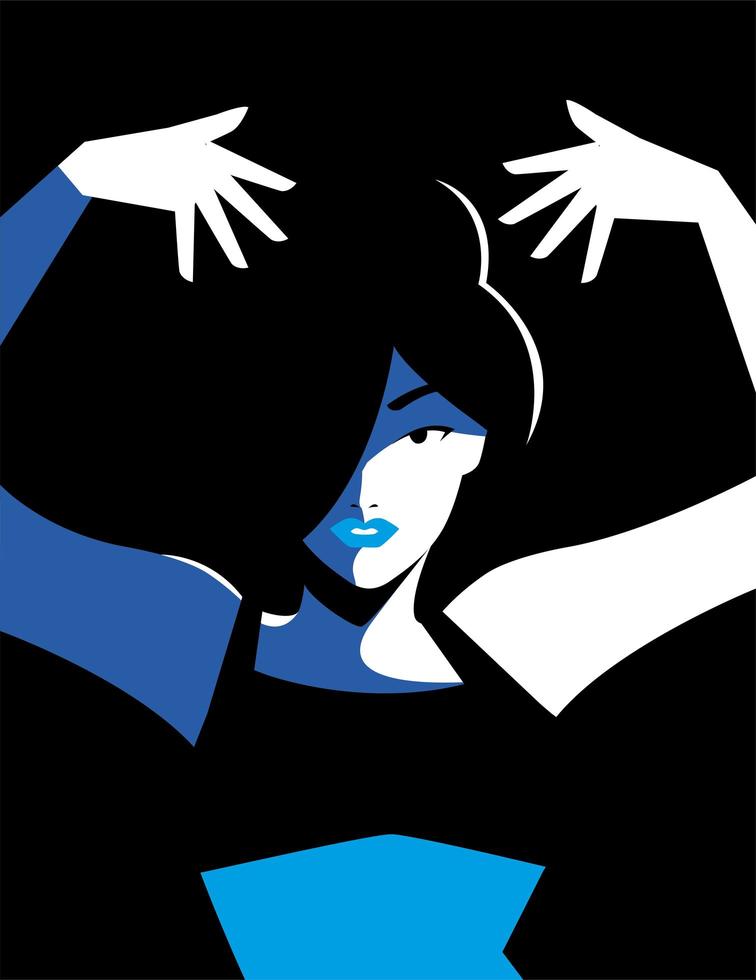 retrato, de, extracto, mujer joven vector