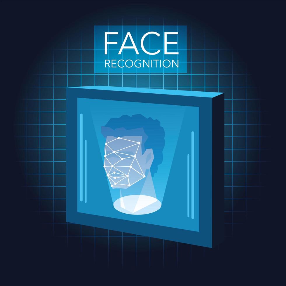 face recognition and identification system, mobile app for face recognition vector