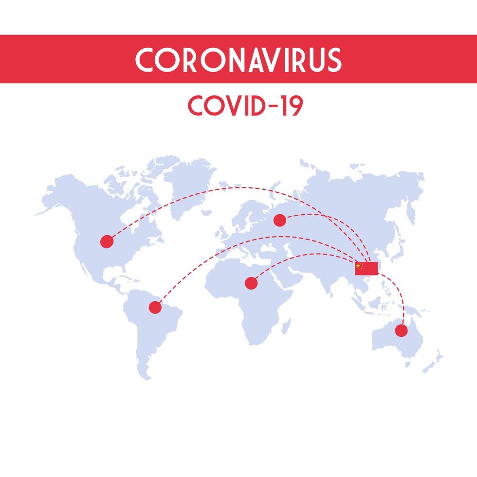 infographic from world planet with the propagation of the covid 19 by countries vector