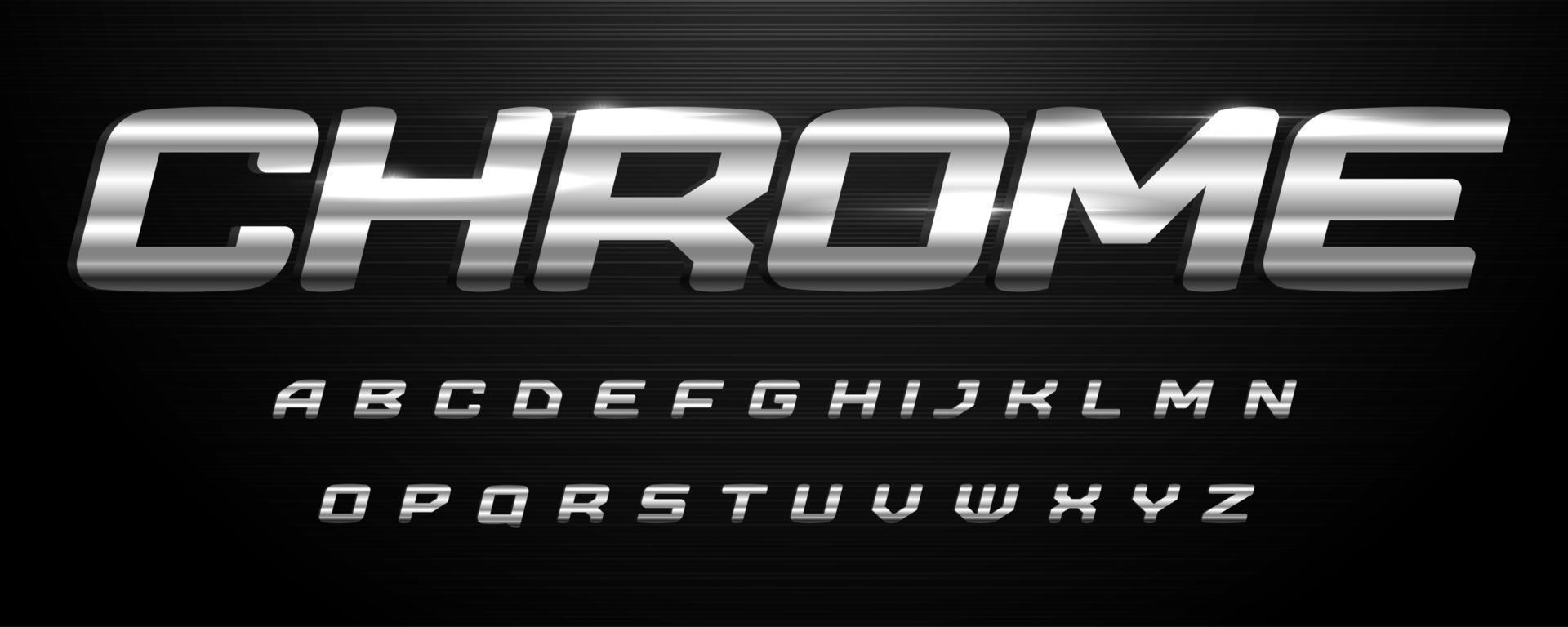 Awesome chrome alphabet. Italic bold stainless font. Letters with polished metal texture for modern logo, steel headline, iron monogram, lettering. Aluminium wide letters,vector typographic design vector