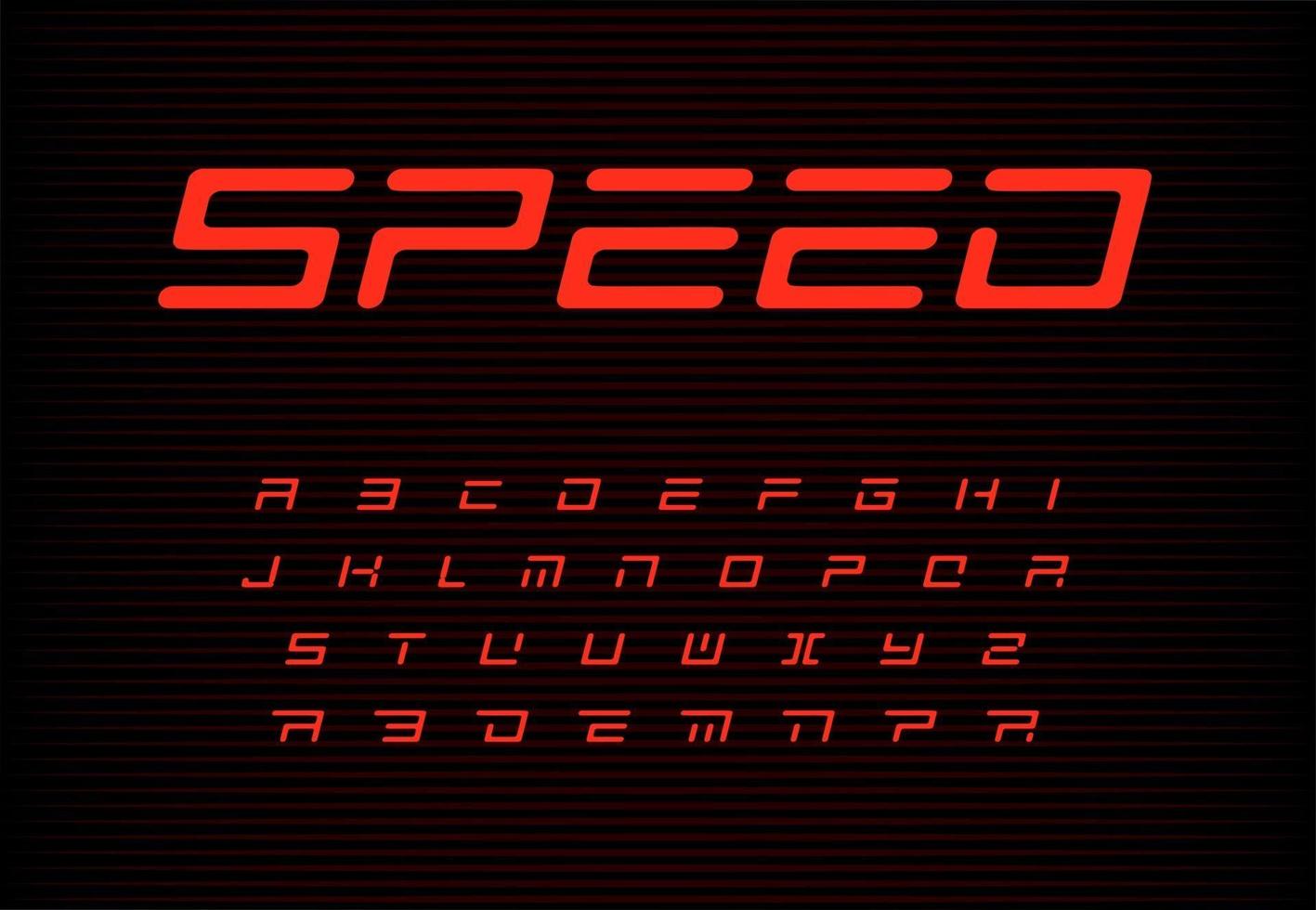 conjunto de letras de velocidad. Alfabeto de vector automático rojo. fuente de título automotriz. abc de estilo dinámico, monograma de potencia deportiva y plantilla de póster. diseño tipográfico