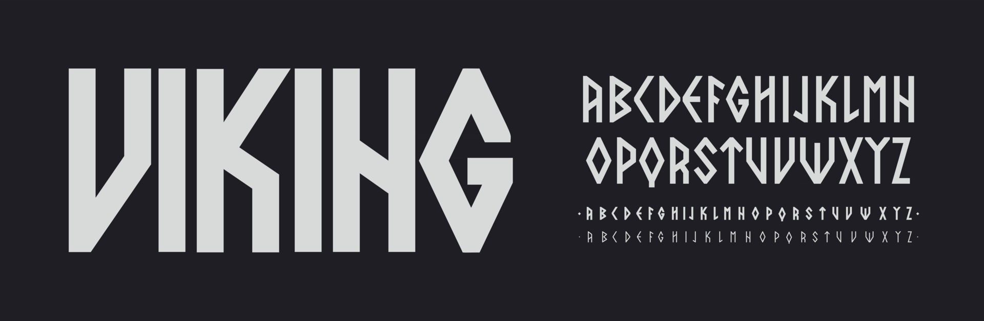 Scandinavian font, Nordic runes style Letters. Viking ethnic letters