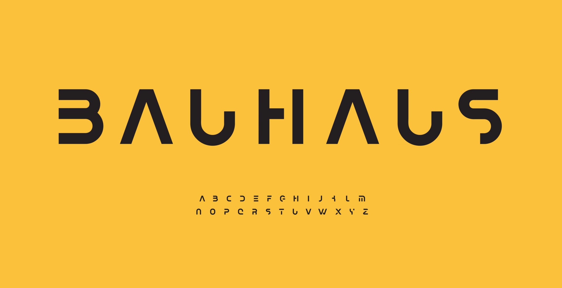 Bauhaus alphabet letter font. Modern logo typography. Minimal cropped