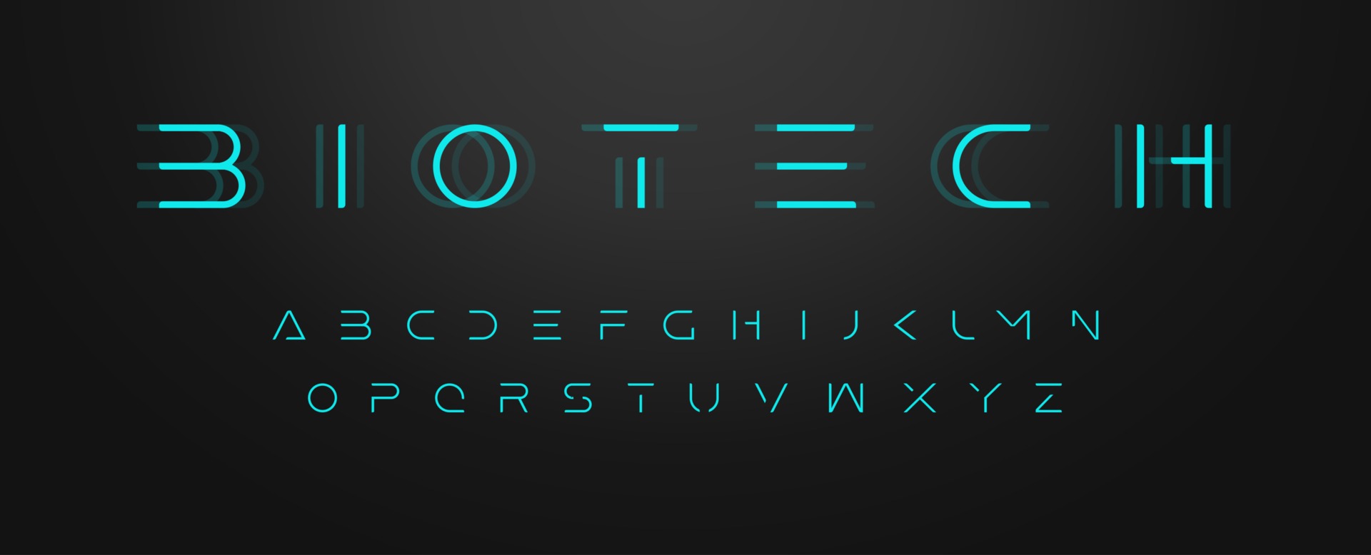 Futuristic letters, ultra slim font, contemporary type for gui and hud