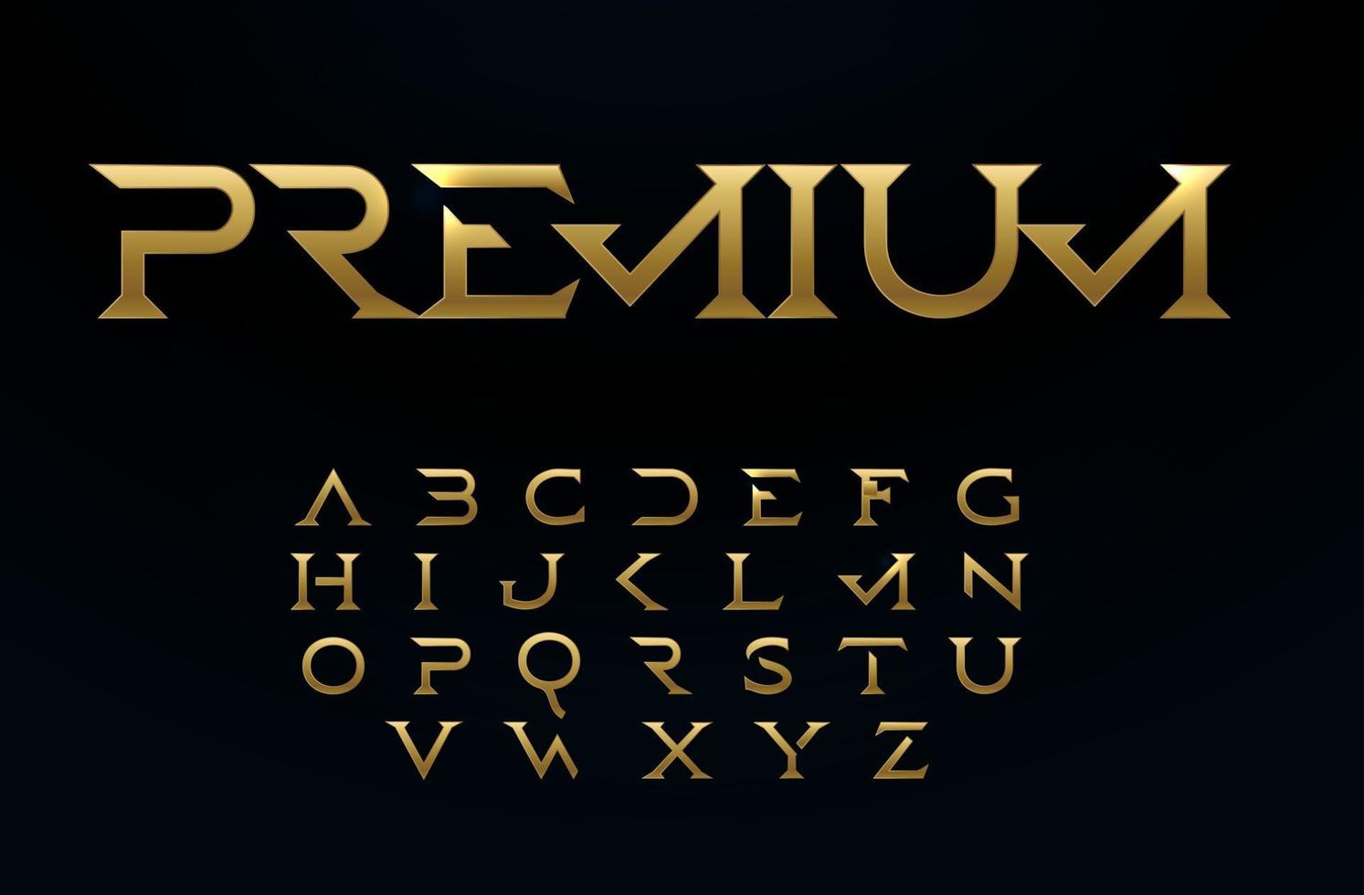 Premium alphabet, royal style golden font, modern type for elite logo, headline, monogram, creative lettering and beautiful typography. Minimal style serif letters, vector typographic design.