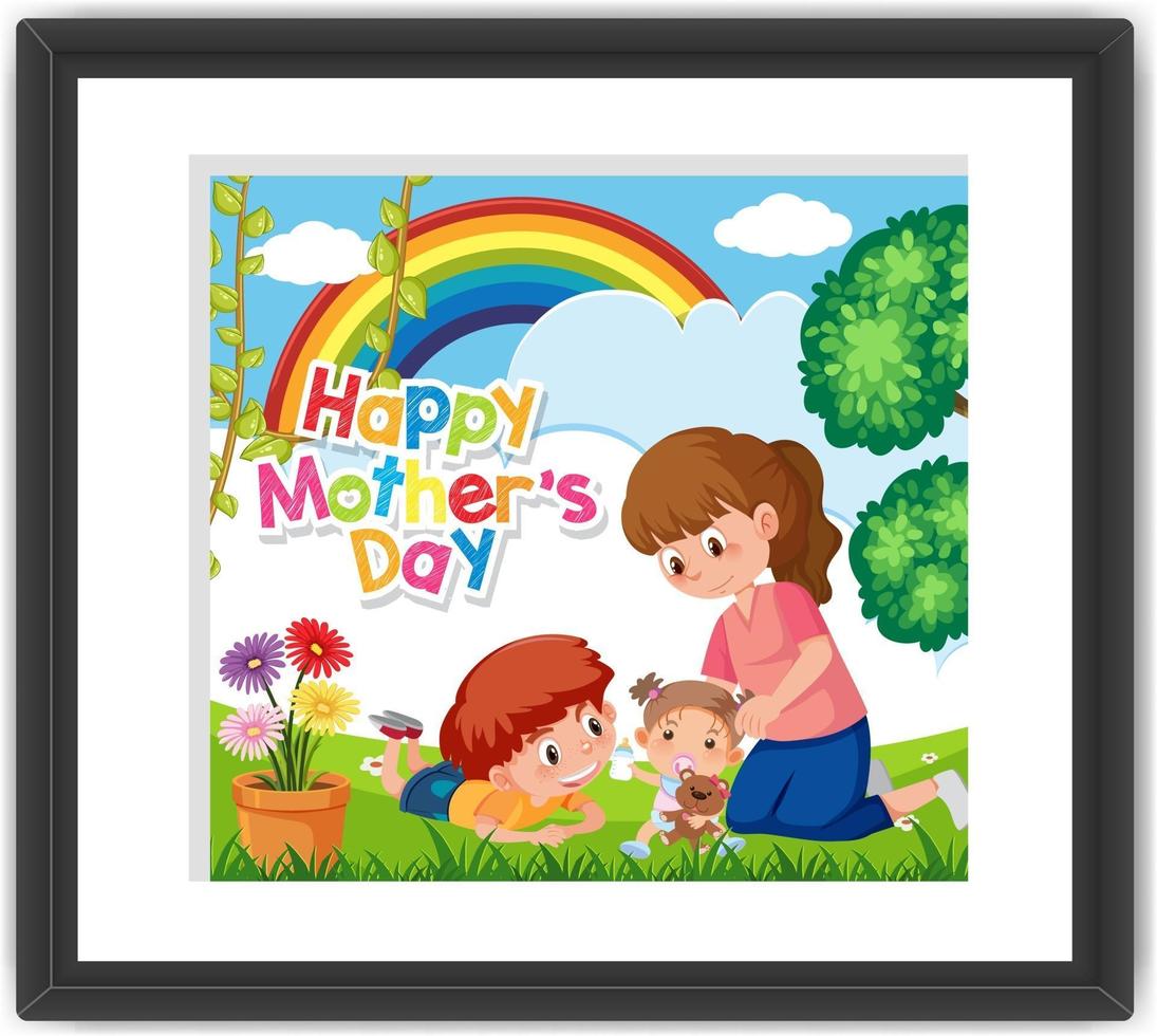 Happy mother's day picture in a frame vector