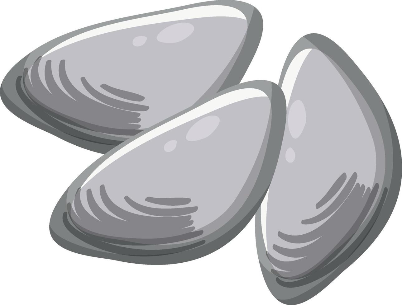 Oysters or clams in cartoon style on white background vector