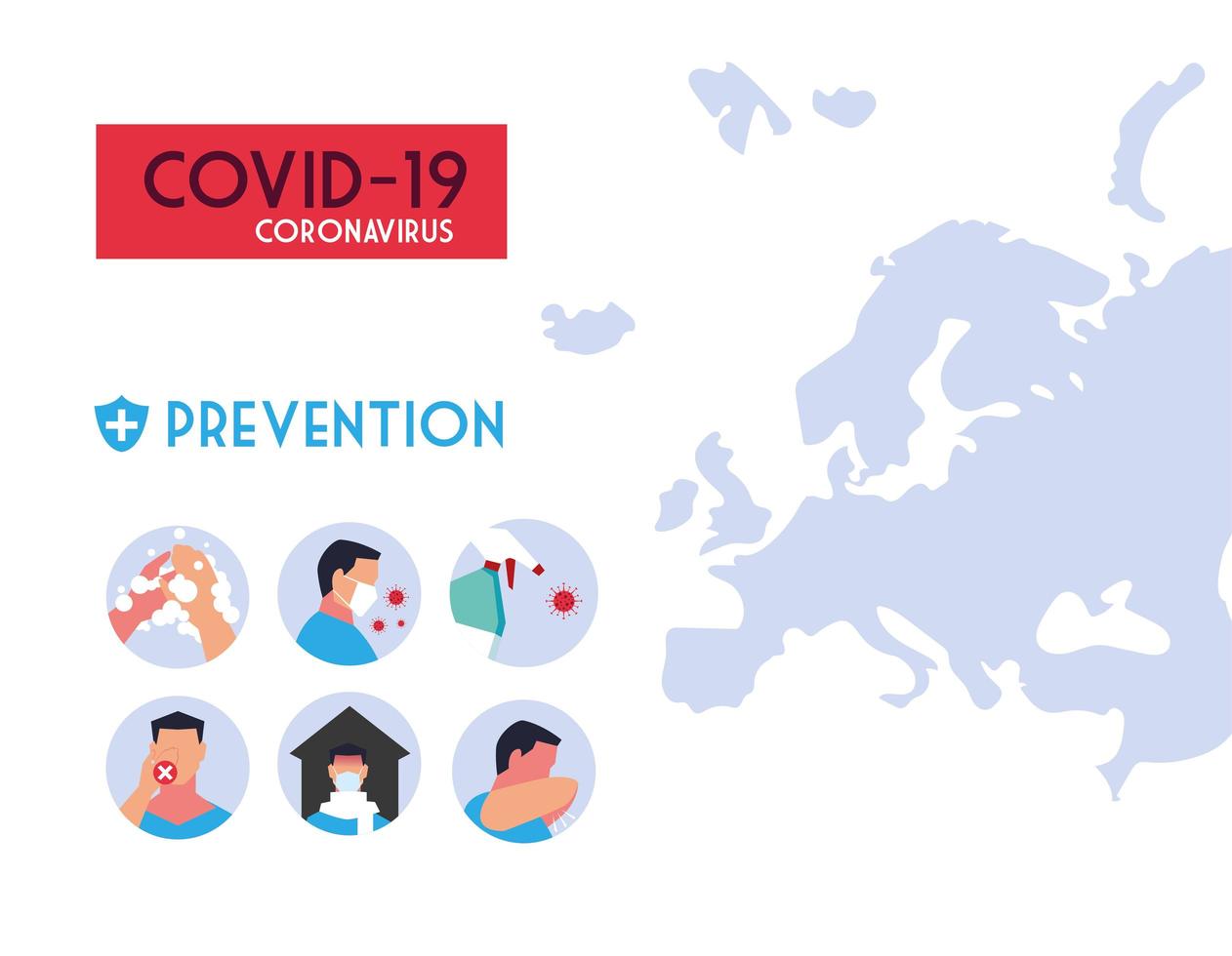 coronavirus infections prevention methods infographics vector