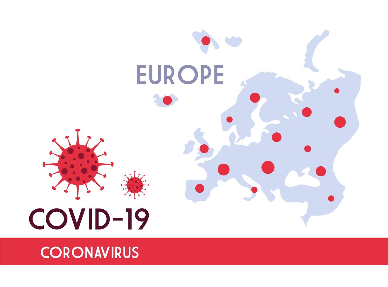 europe map with the propagation of the covid 19 vector