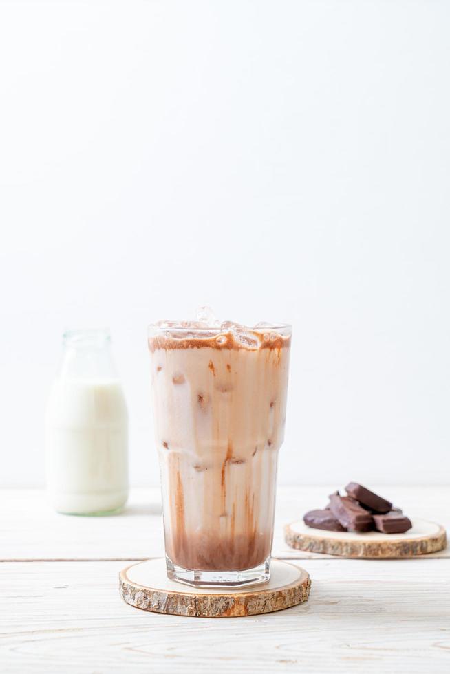 Iced chocolate milkshake drink photo