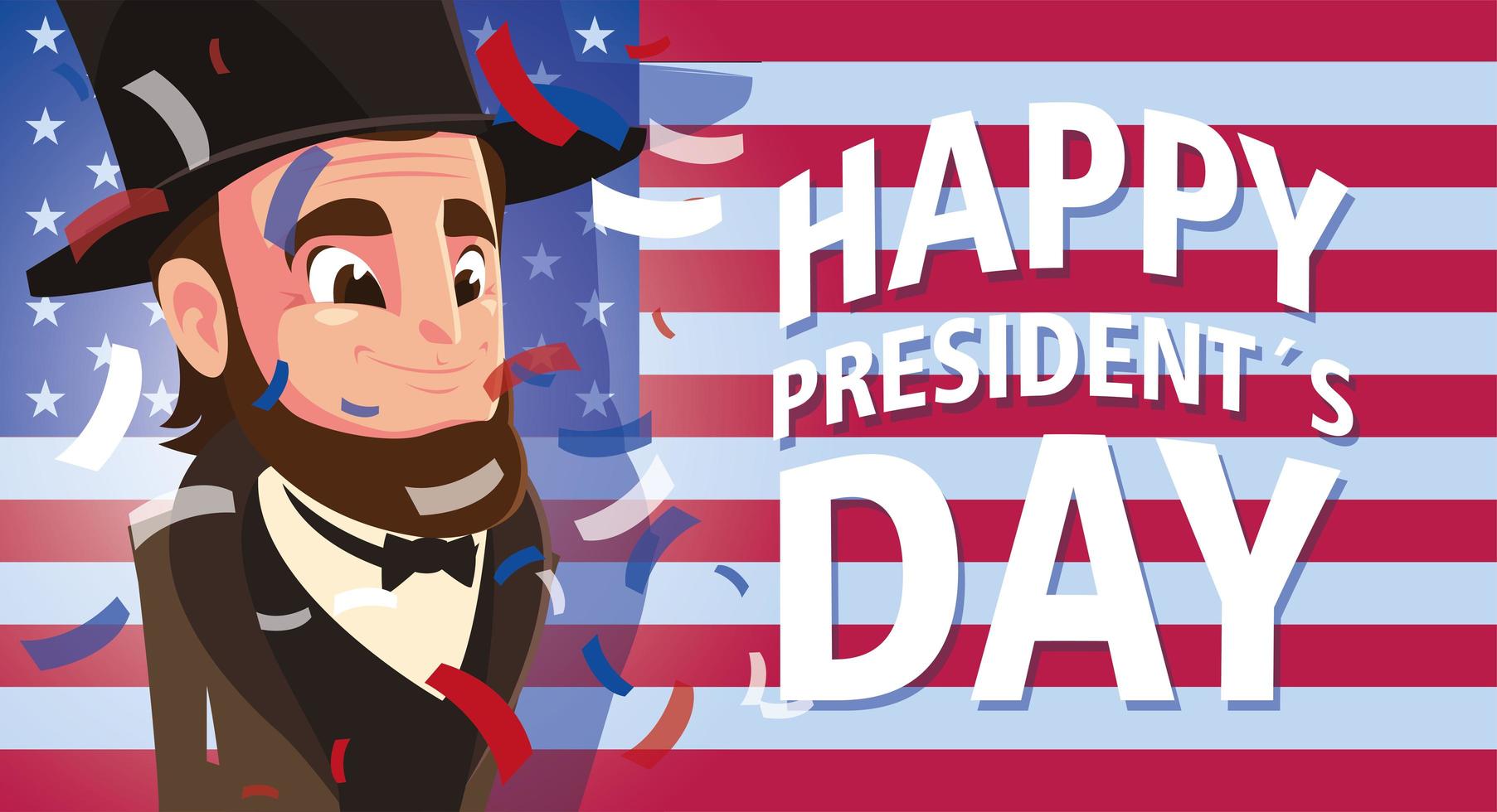 feliz dia del presidente, presidente abraham lincoln vector