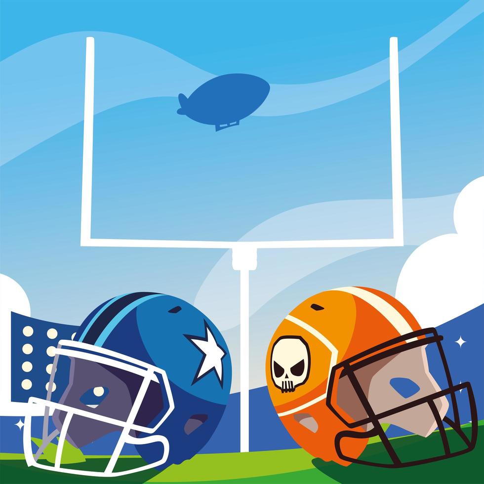 football stadium with helmets, super bowl vector