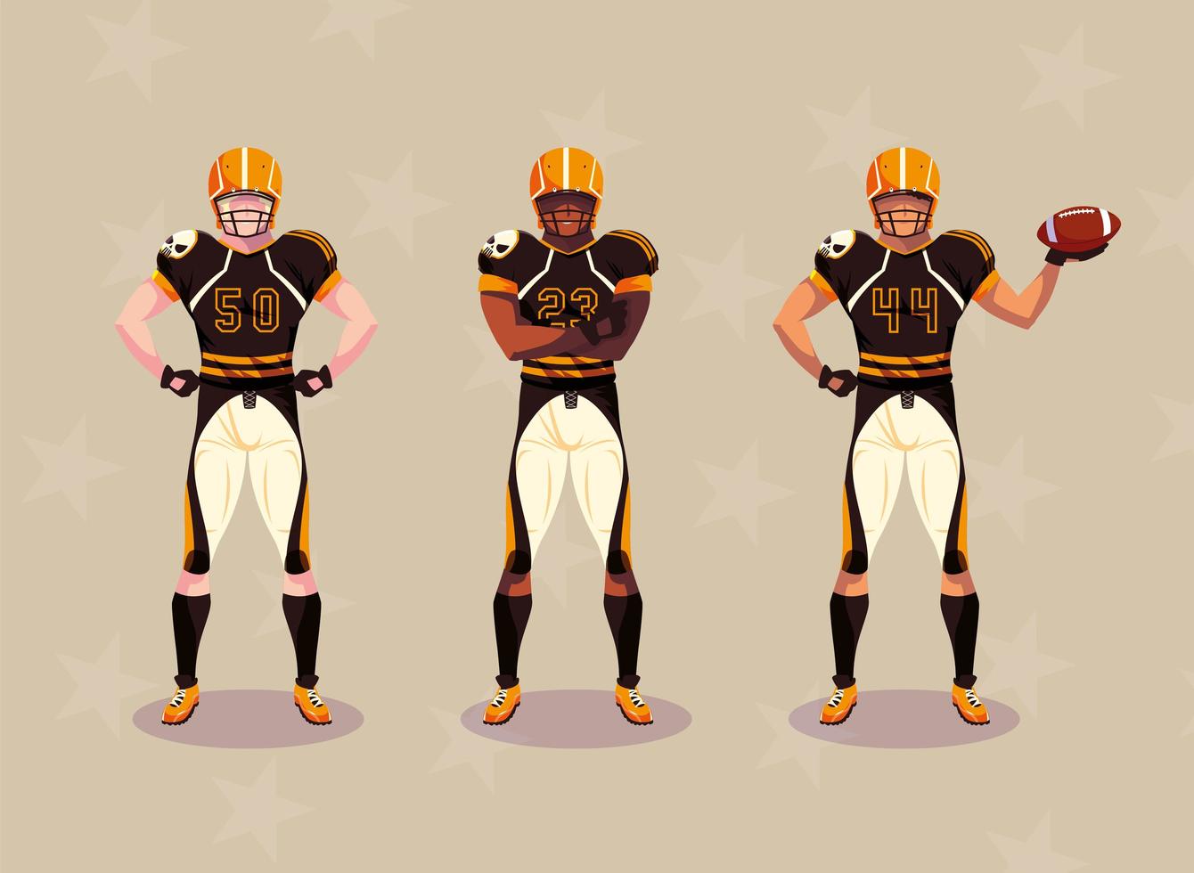 sportsmen with uniform, men team players american football vector