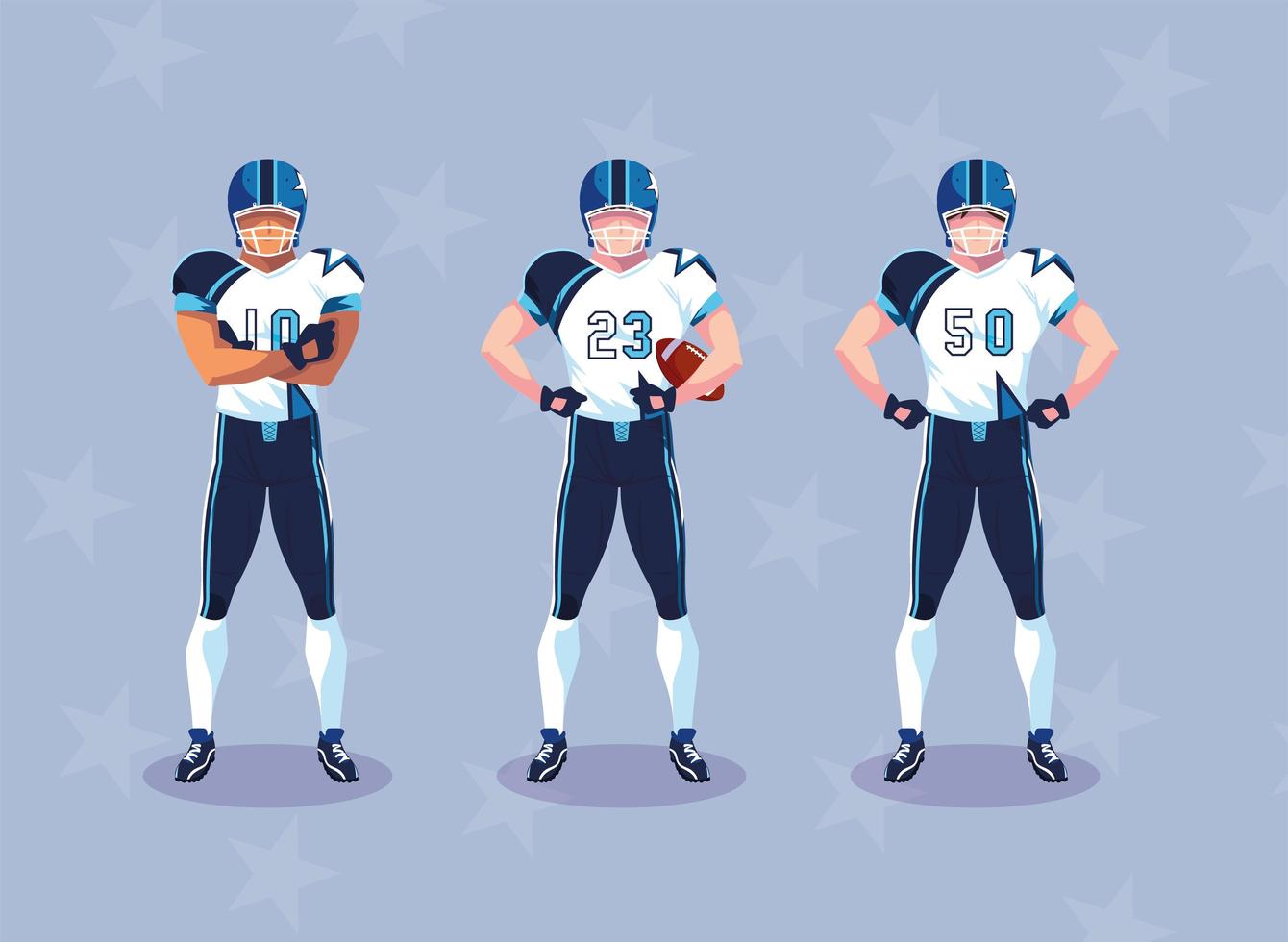 sportsmen with uniform, men team players american football vector