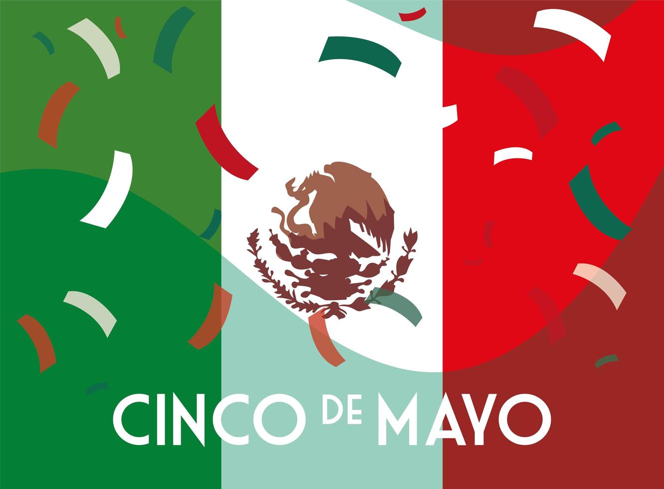 etiqueta cinco de mayo con bandera mexicana vector