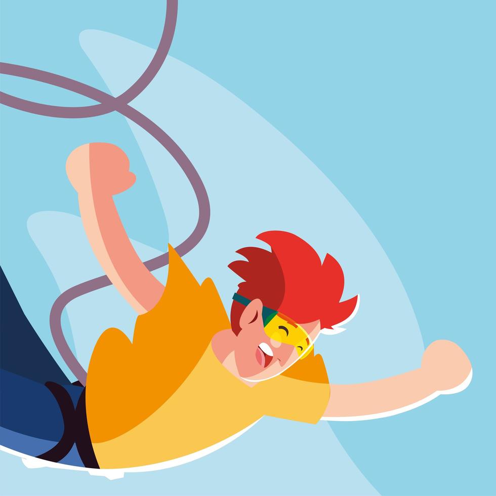 man jumping off with a rope, extreme sport vector