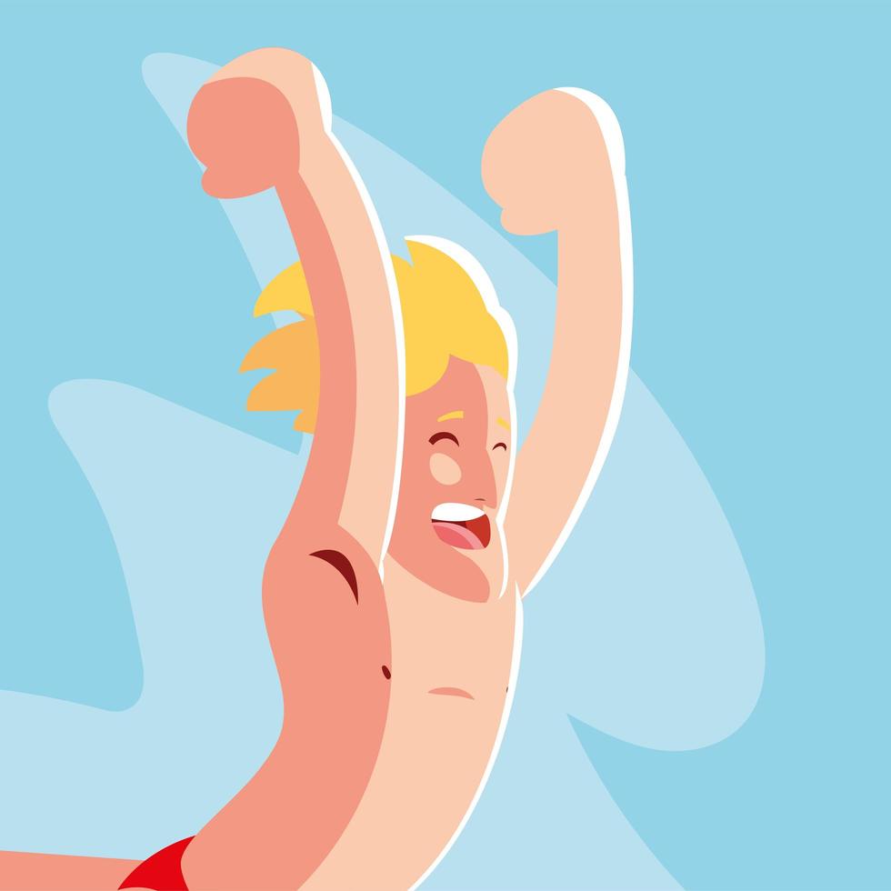 man jumping to the swimming pool vector